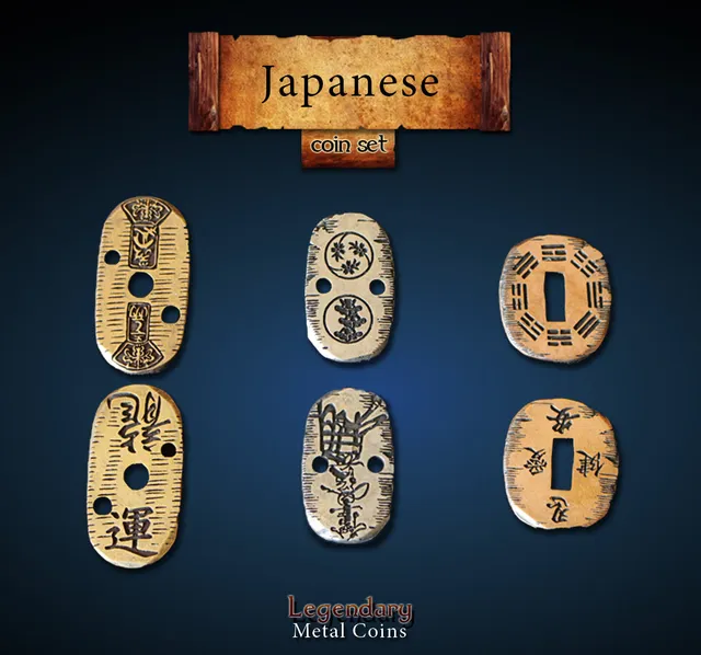 drawlab-legendary-metal-coins-japanese-m-nzen-20er-set image 1