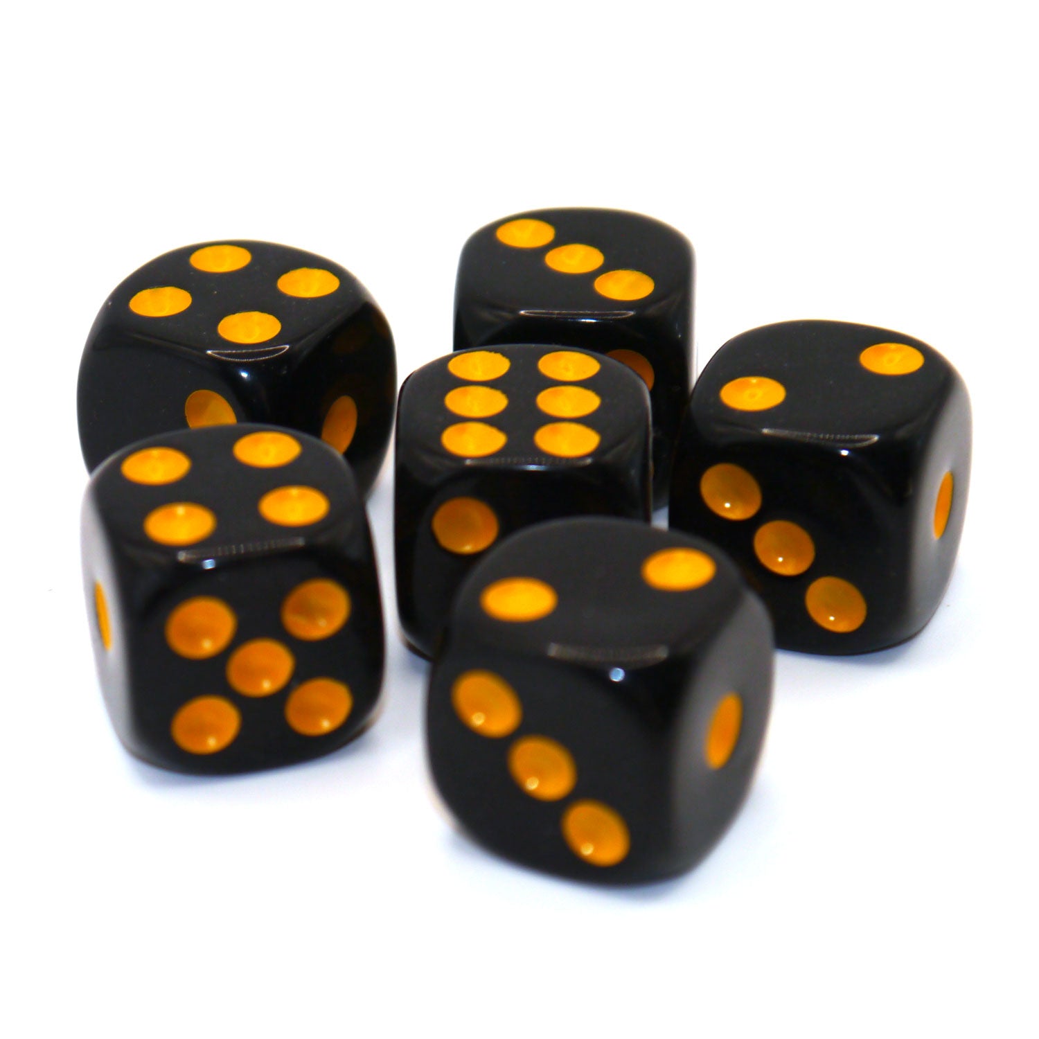 dice4friends-opaque-black-yellow-d6-set-6x-16mm image 3