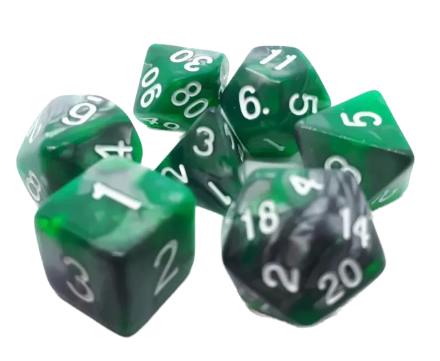 dice4friends-7-teiliges-rpg-w-rfelset-dragon-skin-grau-gr-n-7-w-rfel image 1