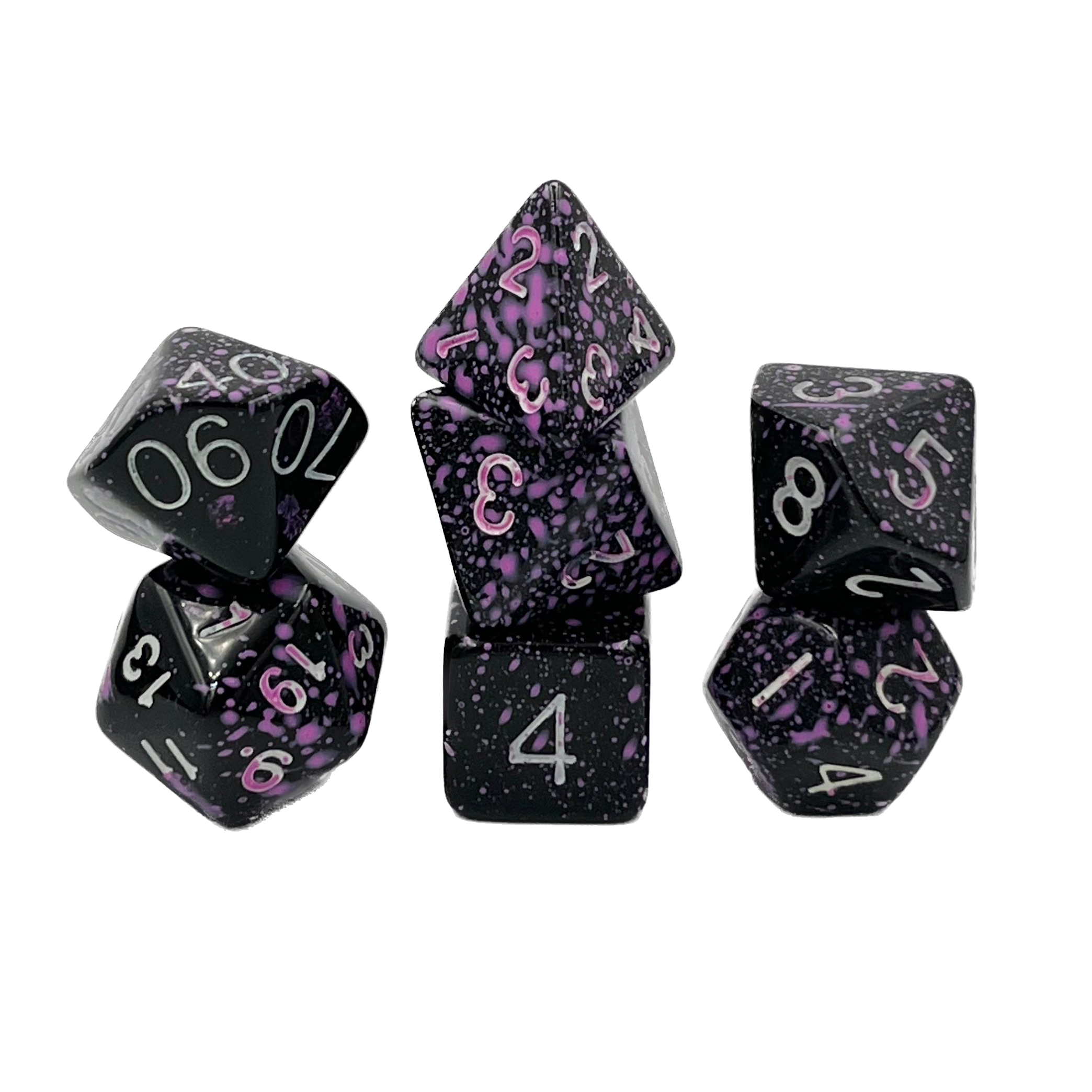 dice4friends-7-teiliges-rpg-w-rfelset-sparkling-black-pink-7-w-rfel image 1
