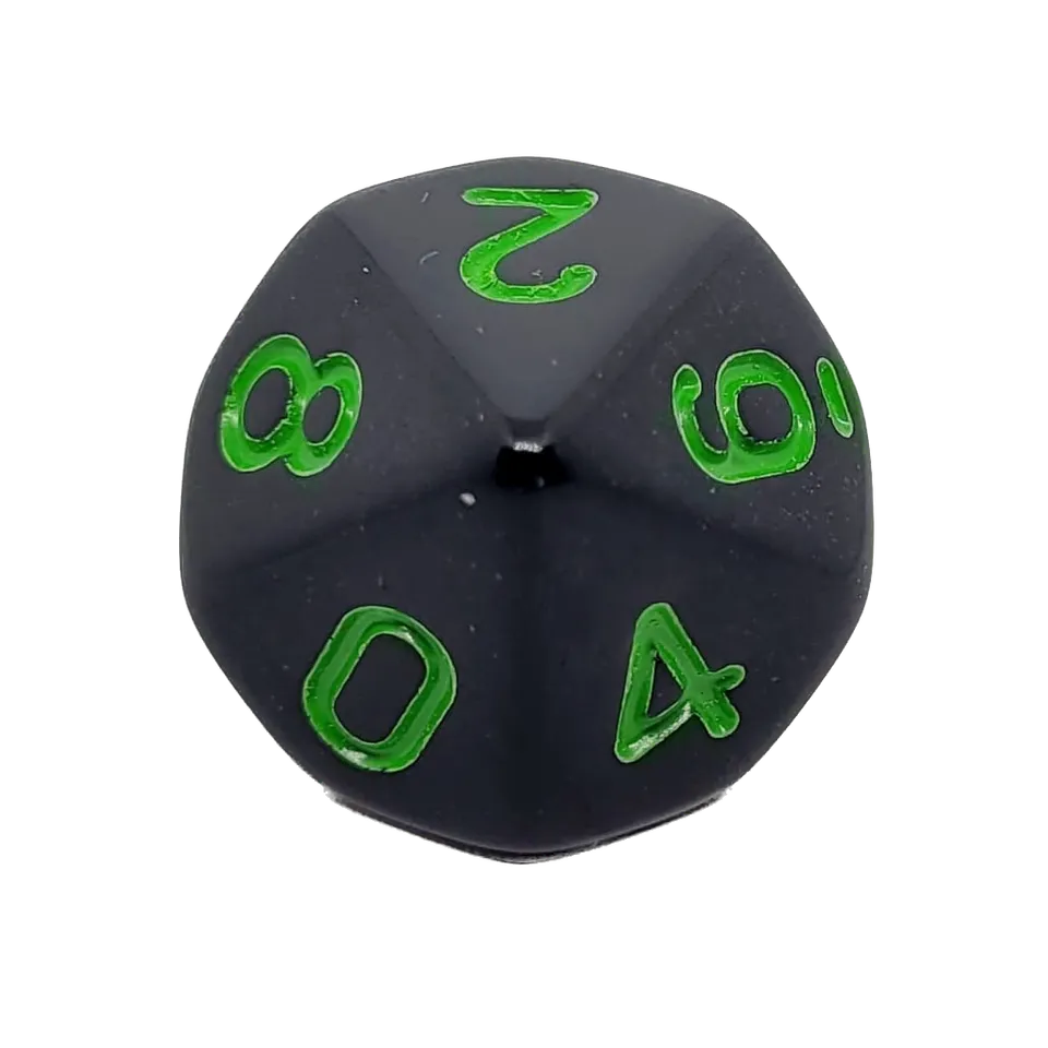 dice4friends-einzelw-rfel-d10-schwarz-gr-n-0-9-acryl image 1