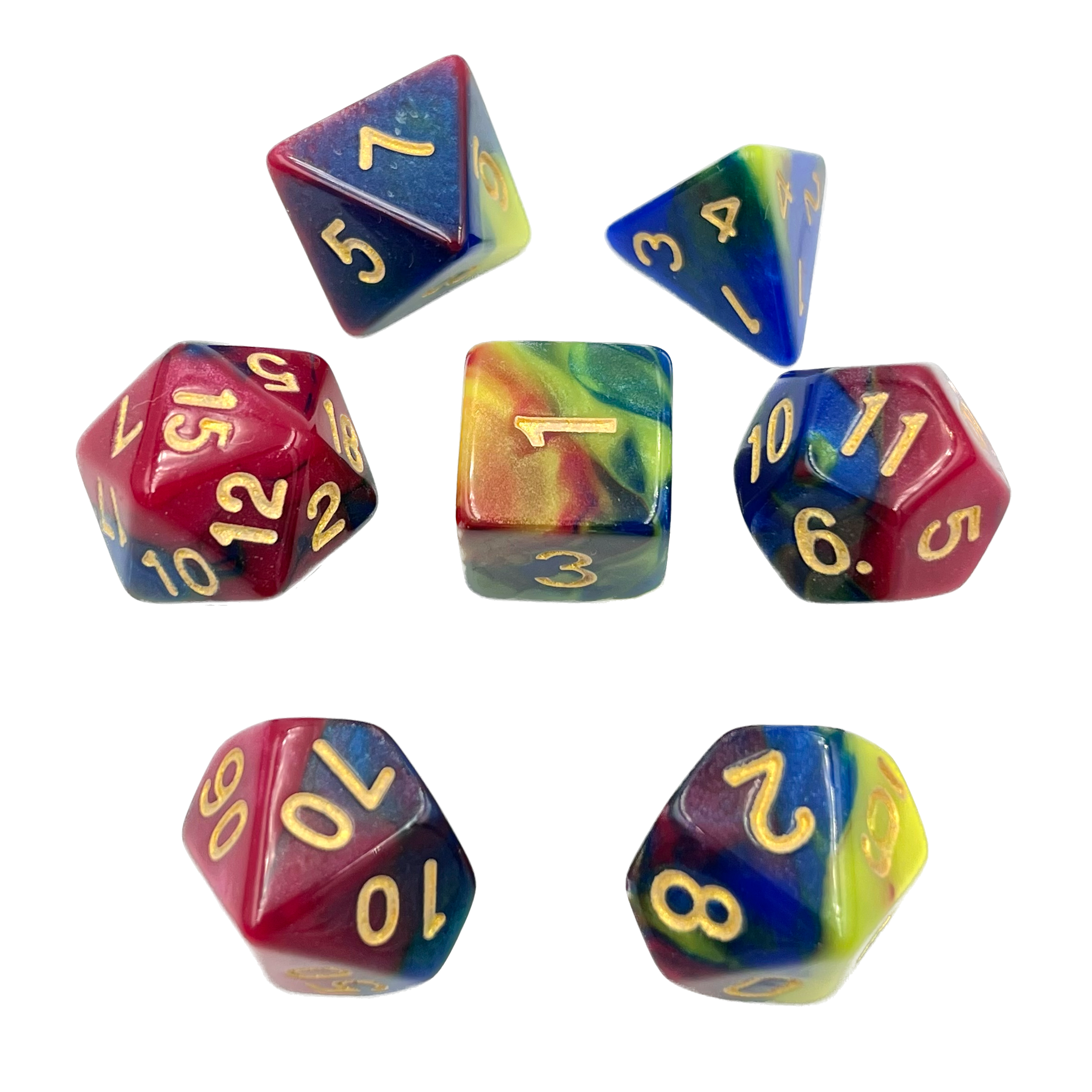 dice4friends-rpg-wu00fcrfel-set-harlekin-7-teilig-mehrfarbig-gold image 2