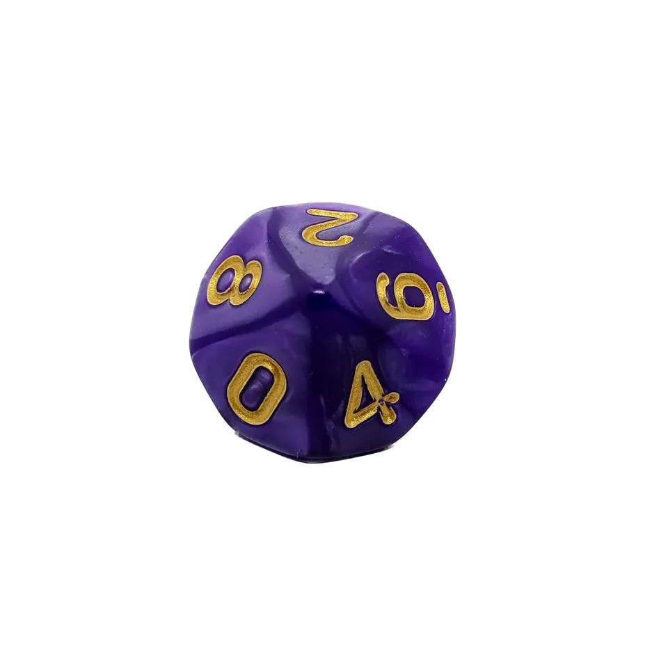 dice4friends-einzelw-rfel-d10-w-rfel-lila-gold-acryl image 1