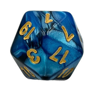 dice4friends-einzelw-rfel-d20-racing-blueberry-black-w-rfel-blau image 1
