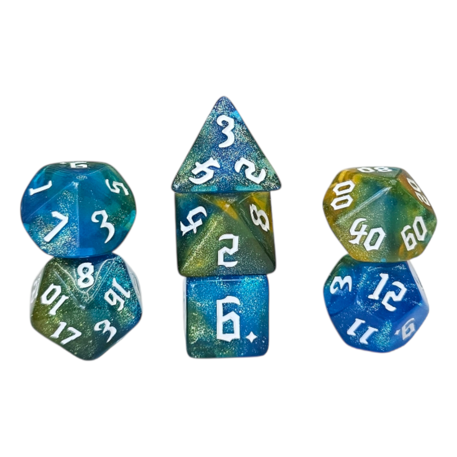 dice4friends-galaxy-under-the-sea-w-rfelset-7-teilig-blau-gelb image 1