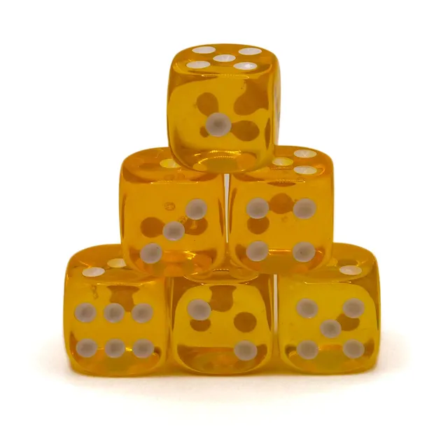dice4friends-d6-augenw-rfel-set-transparent-yellow-6-w-rfel-16mm image 1