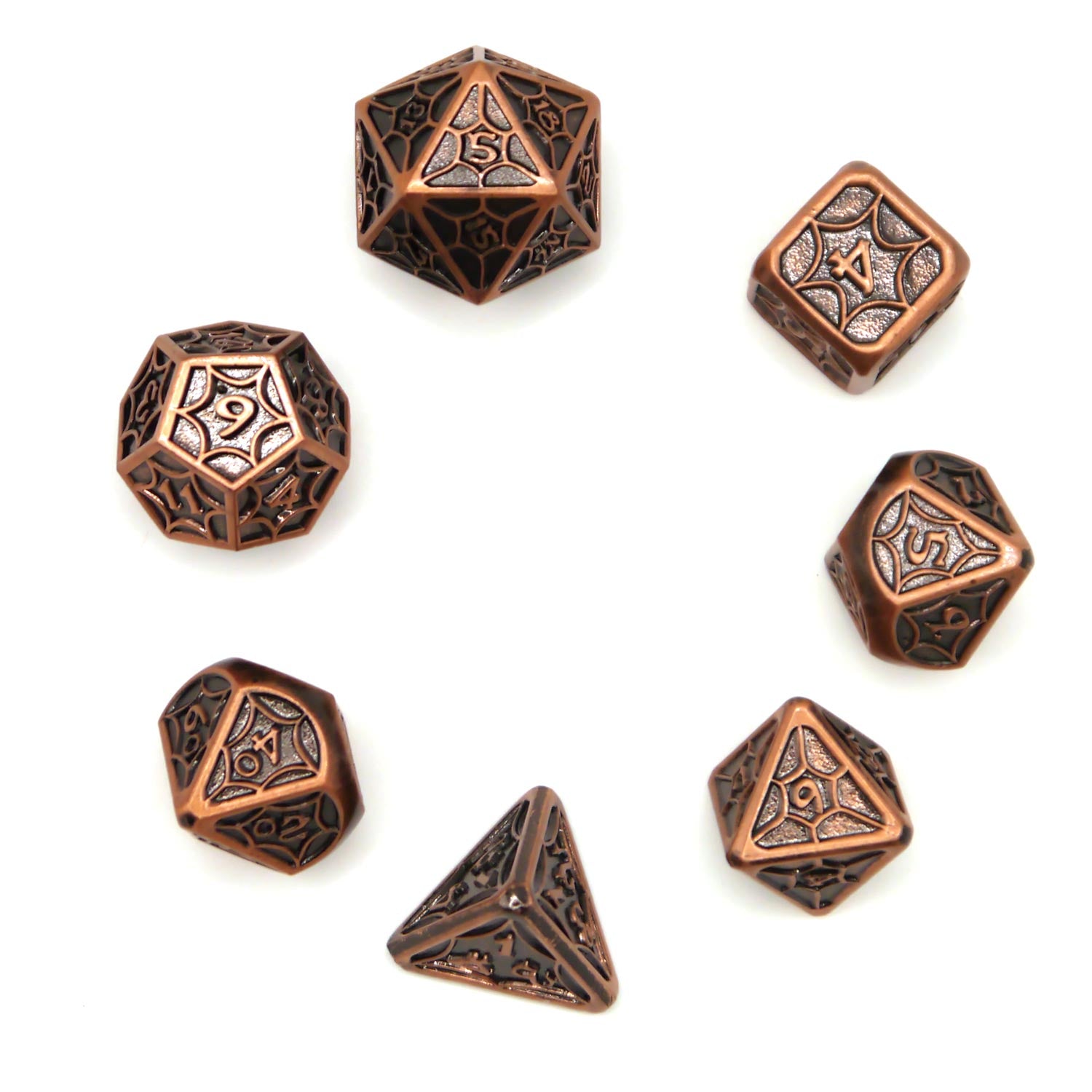 dice4friends-rpg-w-rfelset-metall-spider-copper-7-teilig image 3