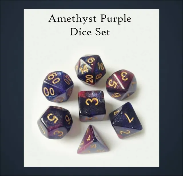 drawlab-rpg-dice-sets-amethyst-purple-w-rfel-7er-set image 1
