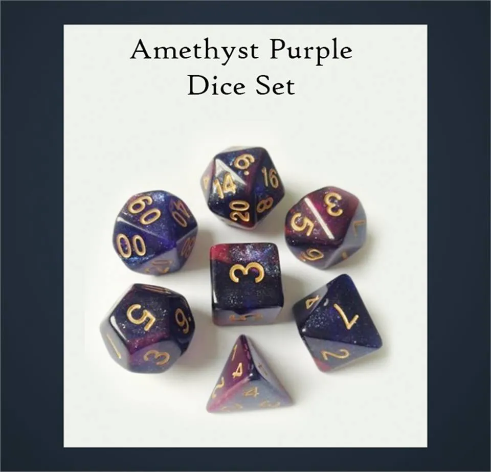 drawlab-rpg-dice-sets-amethyst-purple-w-rfel-7er-set image 1