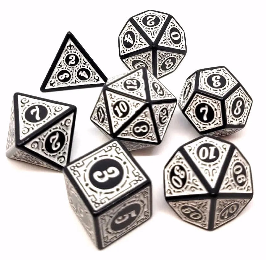 dice4friends-magic-flame-w-rfelset-white-7-teilig-wei-schwarz image 1