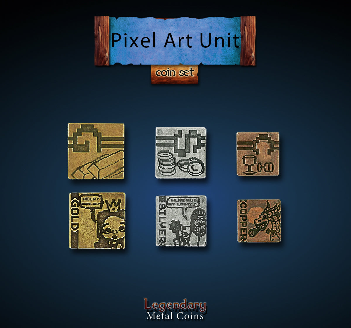 drawlab-legendary-metal-coins-m-nzset-pixel-art-unit-24-tlg image 1
