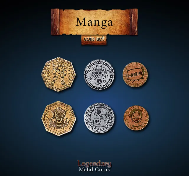 drawlab-legendary-metal-coins-manga-m-nzset-20-metallm-nzen image 1