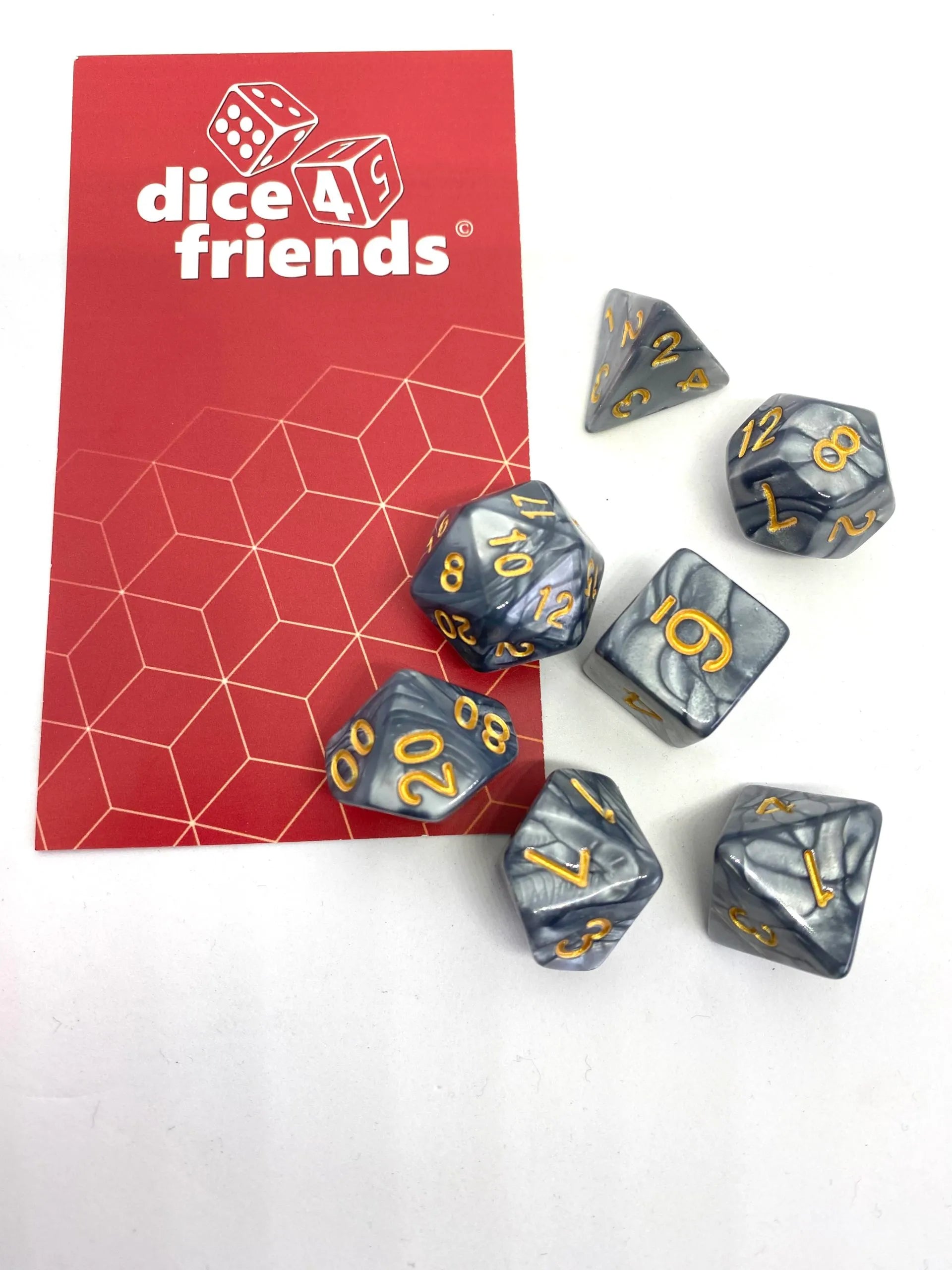 dice4friends-7-teiliges-rpg-w-rfelset-pearl-grey-gold-grau-7-w-rfel image 3