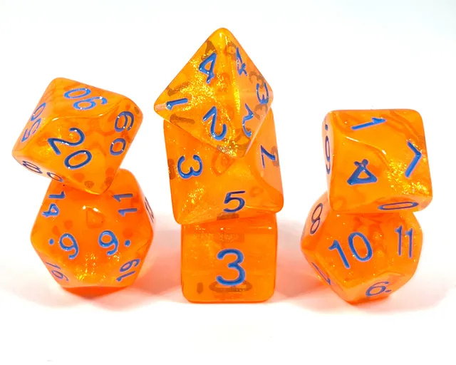 dice4friends-rpg-w-rfelset-galaxy-pumpkin-7-teilig-orange image 1