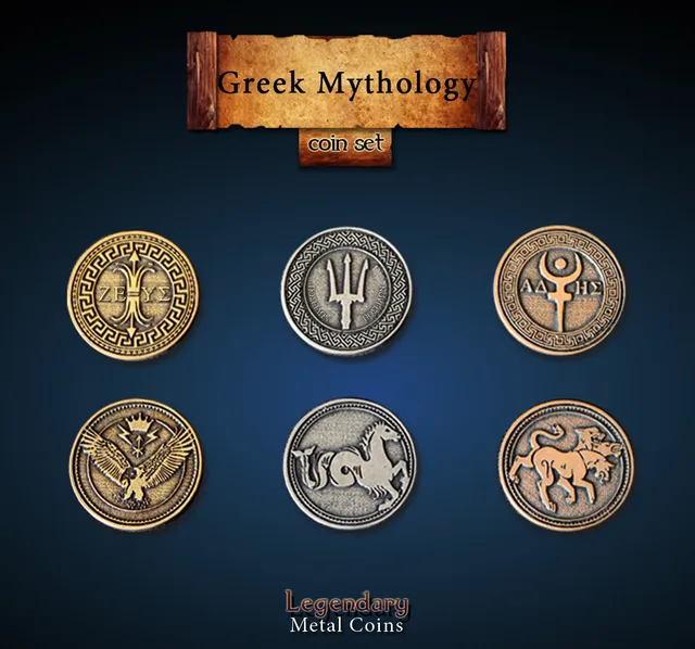 drawlab-legendary-metal-coins-greek-mythology-m-nzset-20-st-ck image 1