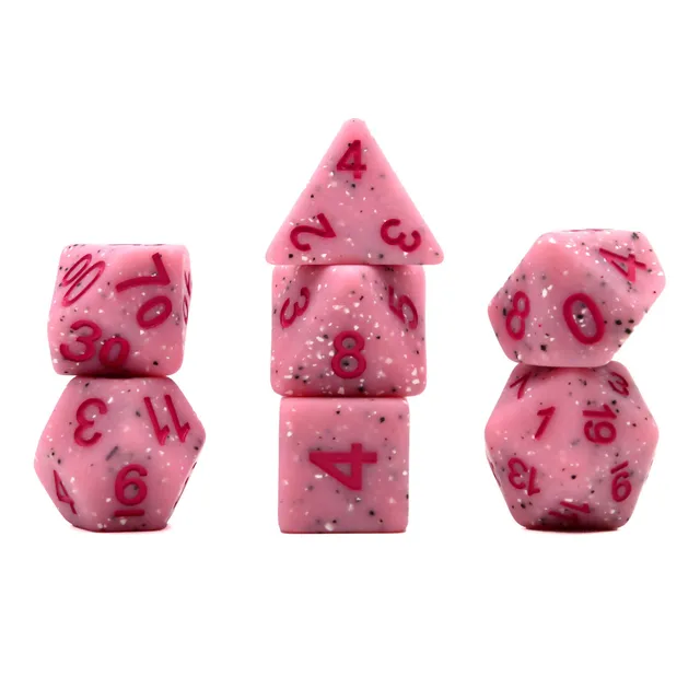 dice4friends-rpg-granite-pink-w-rfelset-7-teilig-gesprenkelt image 1