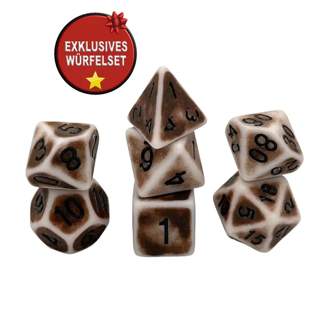 dice4friends-rpg-w-rfelset-ancient-crafts-brown-7-teilig image 1