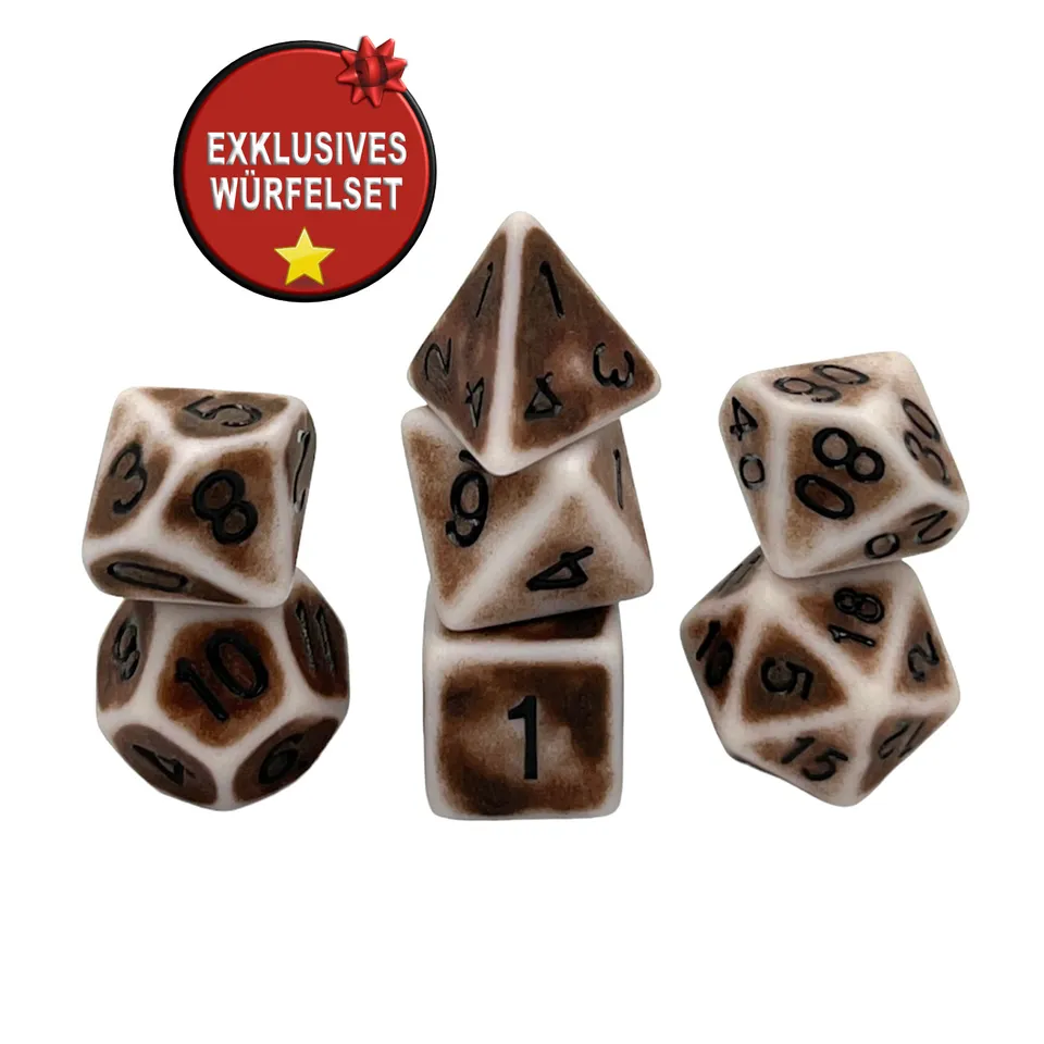 dice4friends-rpg-w-rfelset-ancient-crafts-brown-7-teilig image 1