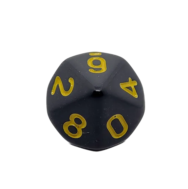 dice4friends-einzelw-rfel-d10-schwarz-gelb-0-9-acryl image 1