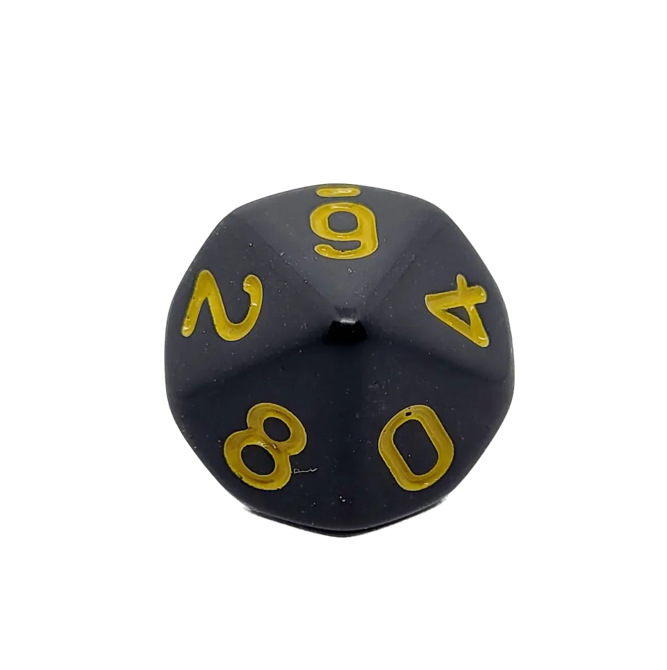 dice4friends-einzelw-rfel-d10-schwarz-gelb-0-9-acryl image 1
