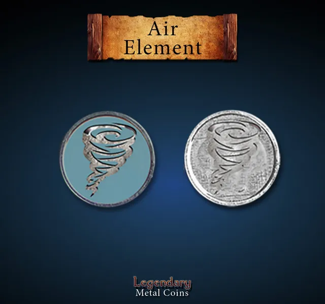 drawlab-legendary-metal-coins-air-element-set-10-token-28mm image 1