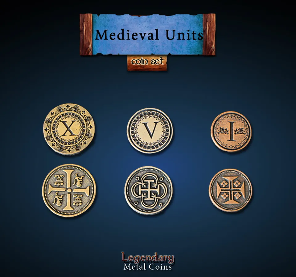 drawlab-legendary-metal-coins-medieval-units-metallm-nzen-24er-set image 1