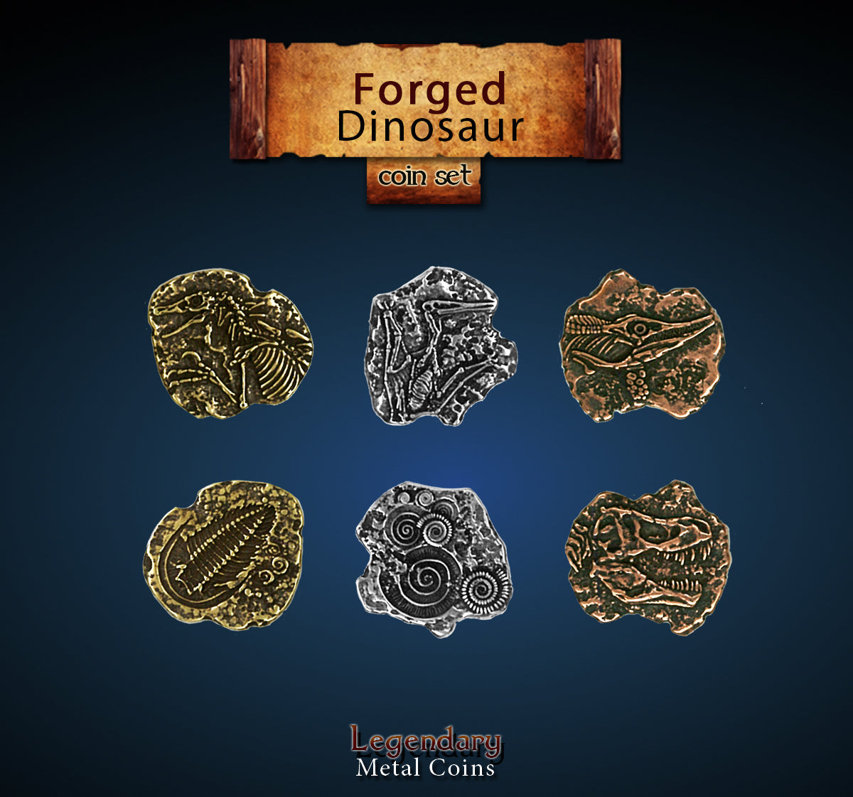 drawlab-legendary-metal-coins-forged-dinosaur-metallm-nzen-20er image 1