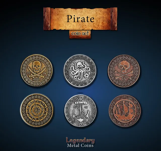 drawlab-legendary-metal-coins-pirate-set-metallm-nzen-20er-zink image 1