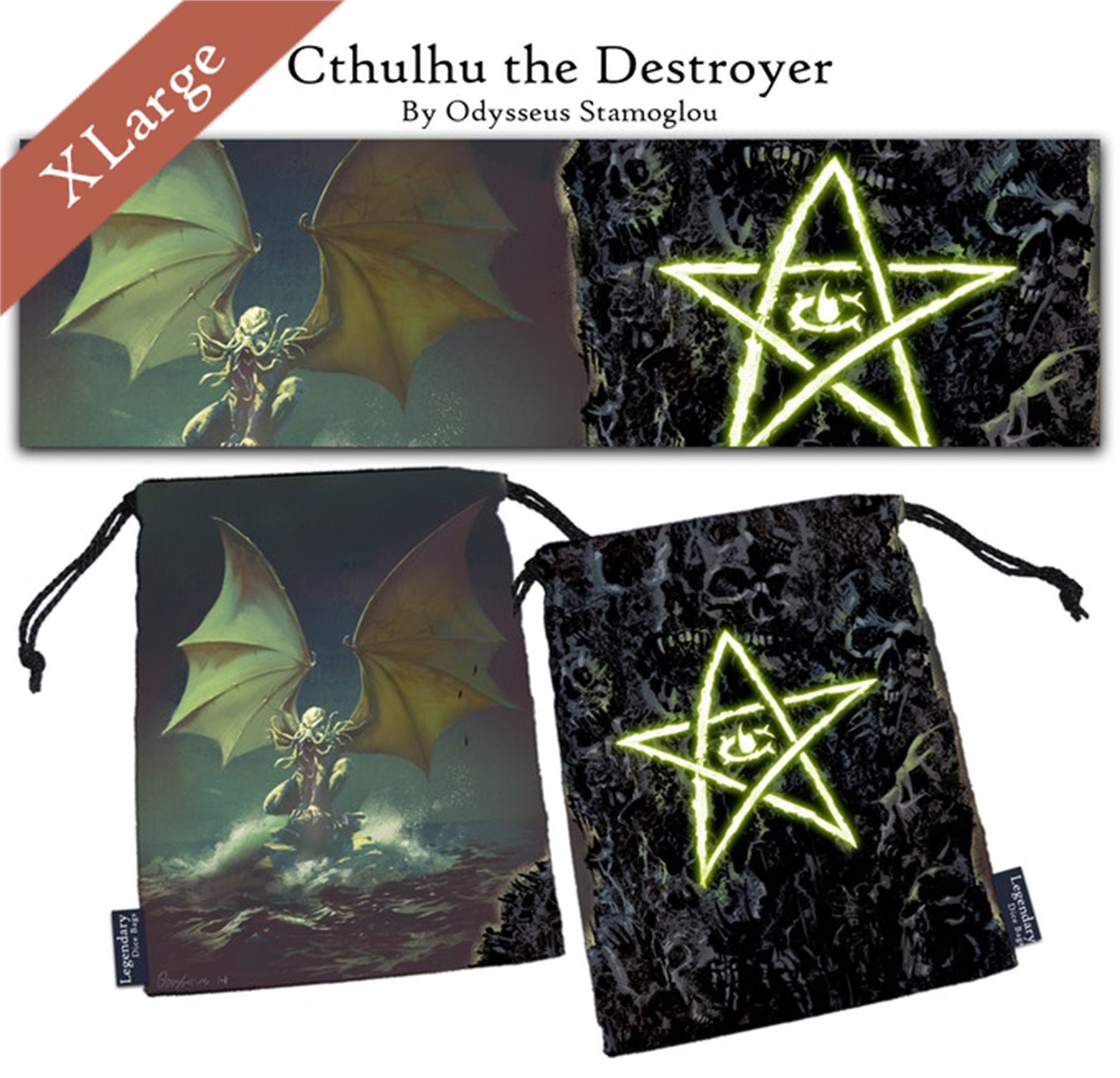 drawlab-legendary-dice-bags-cthulhu-w-rfelbeutel-xl-18-7-cm image 1
