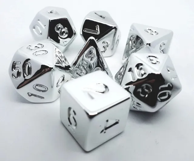 dice4friends-metall-w-rfelset-shiny-silver-7-teilig-rpg-dice image 1