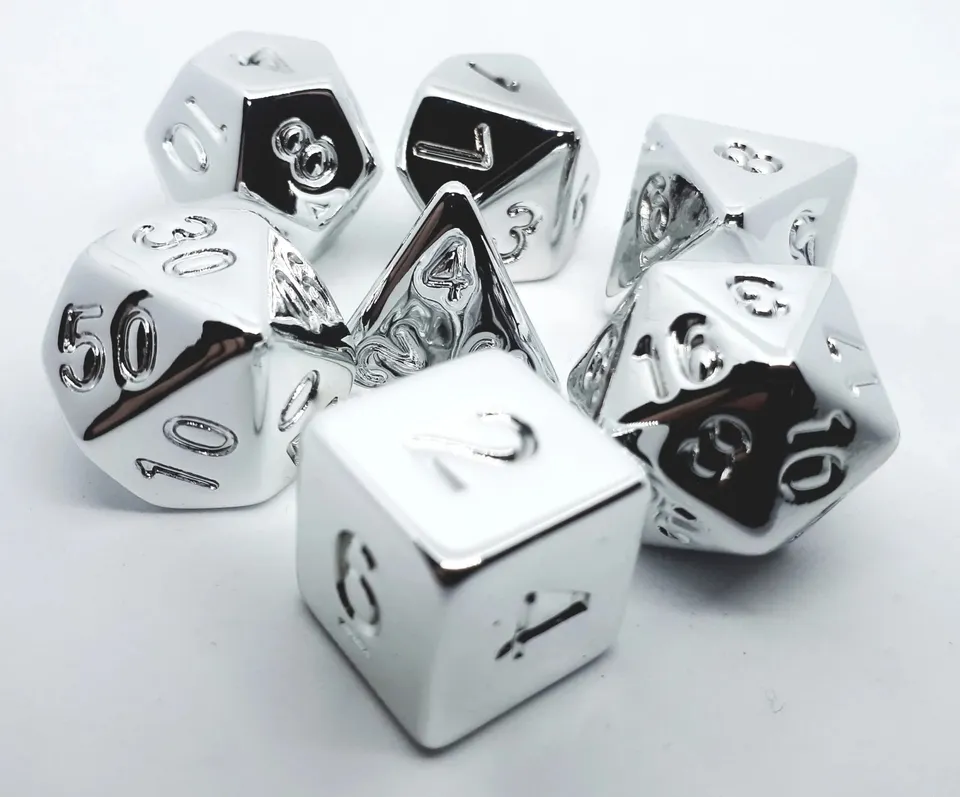 dice4friends-metall-w-rfelset-shiny-silver-7-teilig-rpg-dice image 1