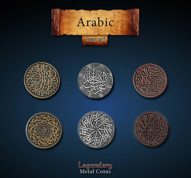 drawlab-legendary-metal-coins-arabic-set-metallm-nzen-20er-zinklegierung image 1