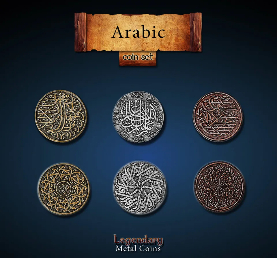 drawlab-legendary-metal-coins-arabic-set-metallm-nzen-20er-zinklegierung image 1