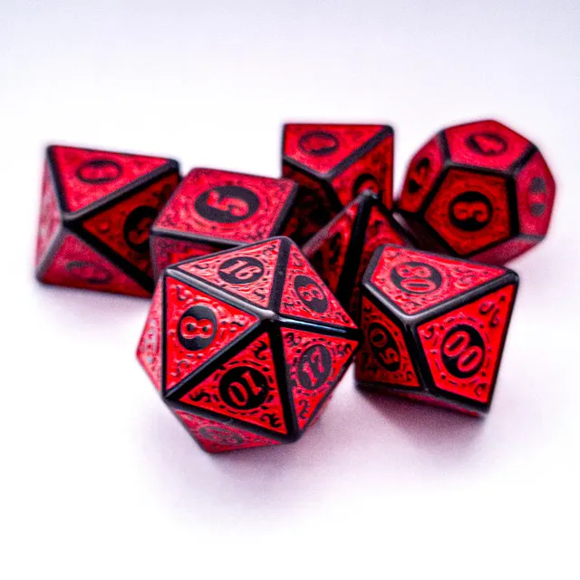 drawlab-rpg-dice-sets-red-quest-w-rfelset-7-teilig-marmor image 1