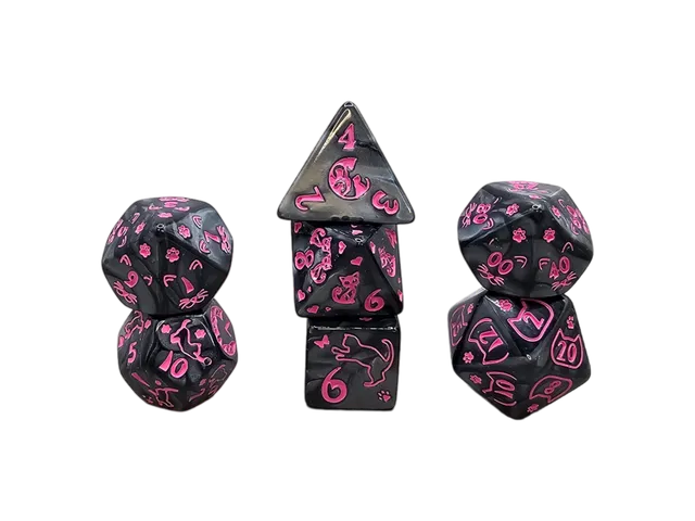 dice4friends-7-teiliges-rpg-w-rfelset-cat-black-pink image 1