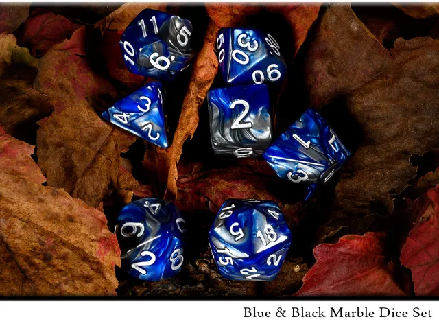 drawlab-rpg-dice-sets-blue-black-marble-w-rfelset-7-teilig image 1