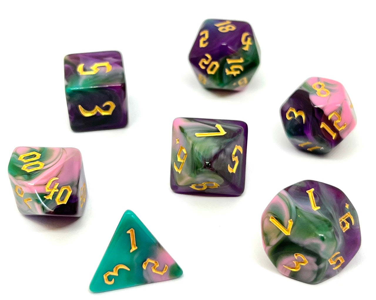 dice4friends-magic-forest-w-rfelset-7-teilig-t-rkis-pink-lila image 3