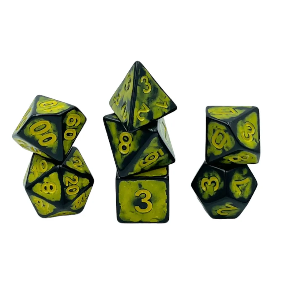 dice4friends-ancient-dark-knight-yellow-w-rfelset-7-teilig-schwarz-gelb image 1