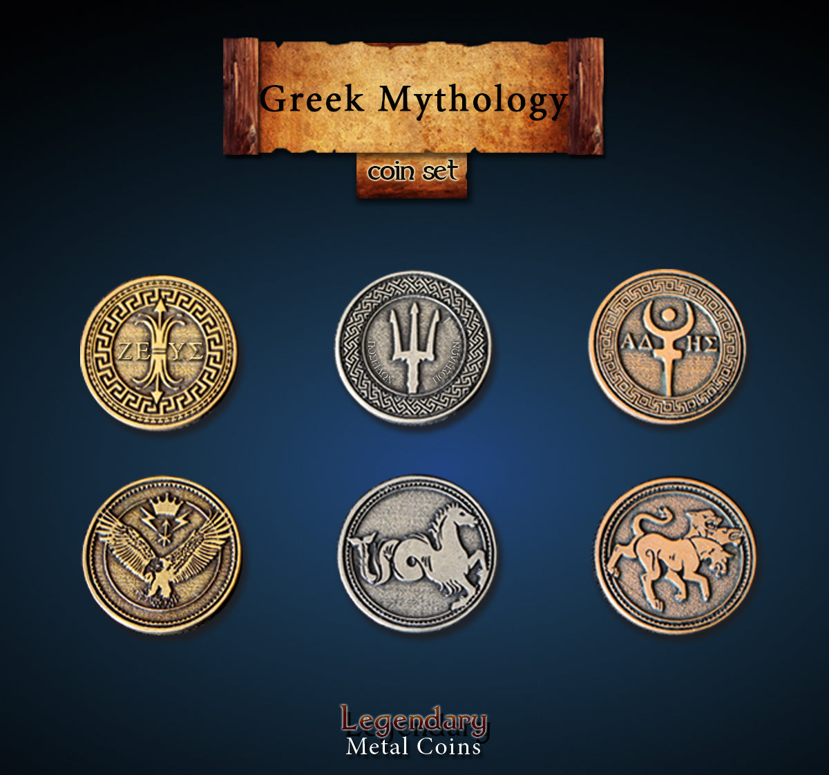 drawlab-legendary-metal-coins-greek-mythology-m-nzset-20-st-ck image 1