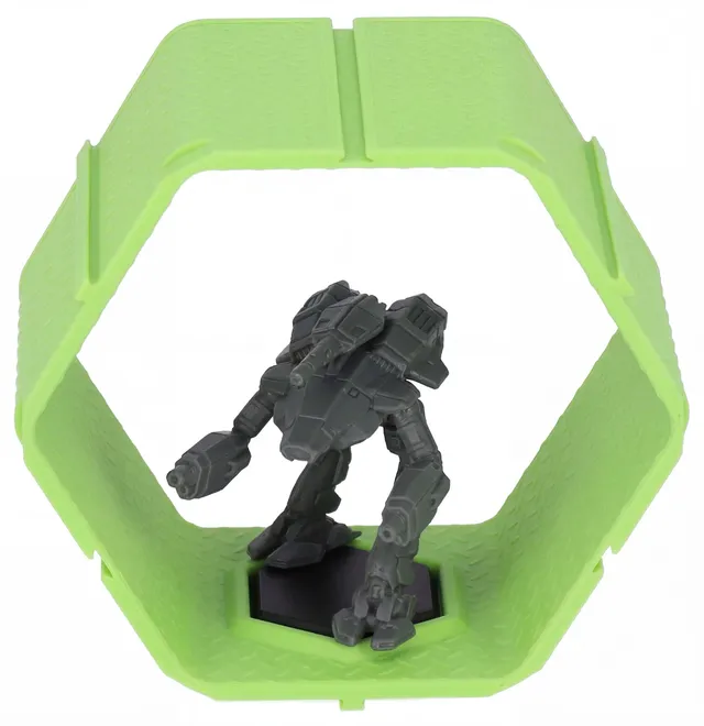 feldherr-accessories-hexagon-wall-shelf-battlemechs-silber-display image 1