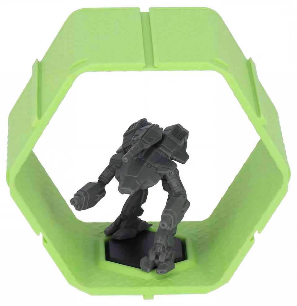 feldherr-accessories-hexagon-wall-shelf-battlemechs-silber-display image 1