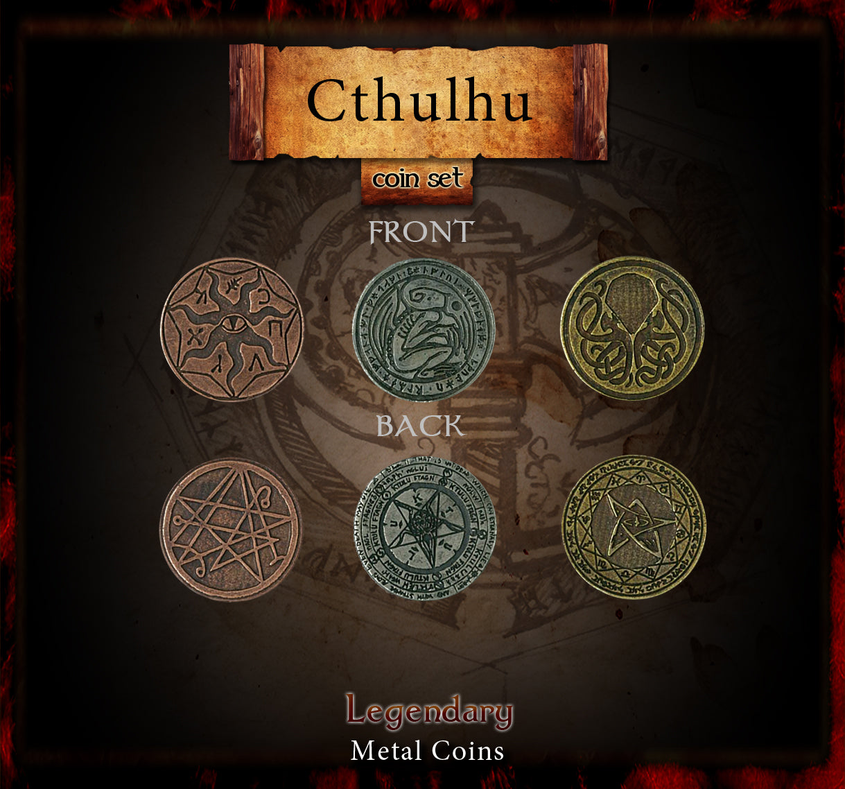 drawlab-legendary-metal-coins-cthulhu-metallm-nzen-20-st-ck-horror image 2