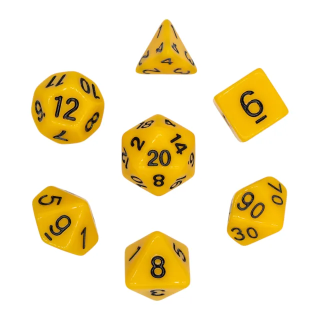 dice4friends-opaque-yellow-7-teiliges-rpg-w-rfelset-gelb image 1