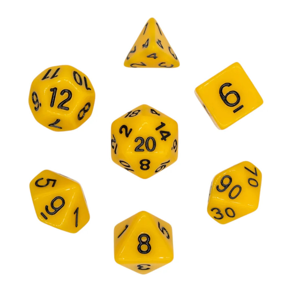 dice4friends-opaque-yellow-7-teiliges-rpg-w-rfelset-gelb image 1