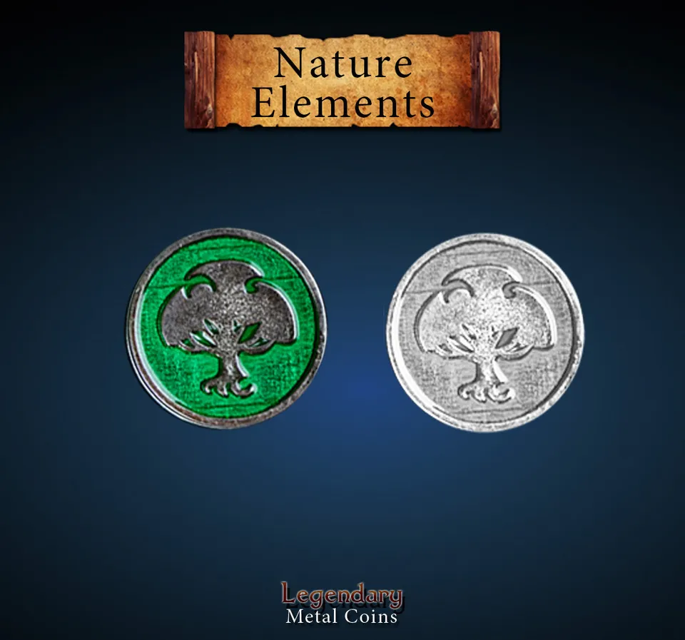 drawlab-legendary-metal-coins-nature-element-set-metallm-nzen-10-st-ck image 1
