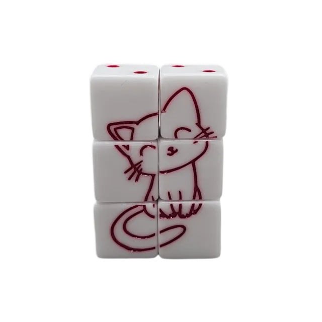 dice4friends-puzzle-cat-white-d6-w-rfelset-6x-16mm image 1