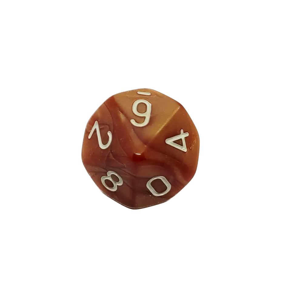 dice4friends-einzelw-rfel-d10-braun-wei-w-rfel-acryl image 1
