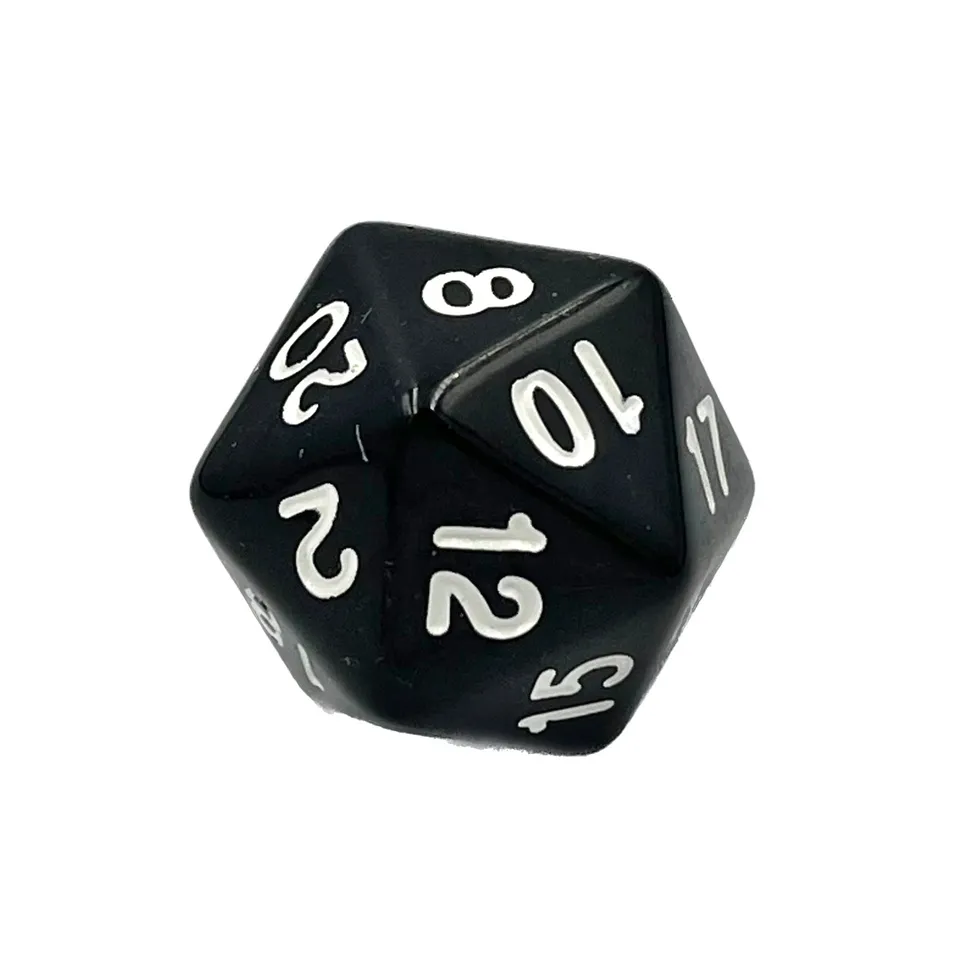 dice4friends-d20-einzelw-rfel-schwarz-wei-20-seitig-acryl image 1