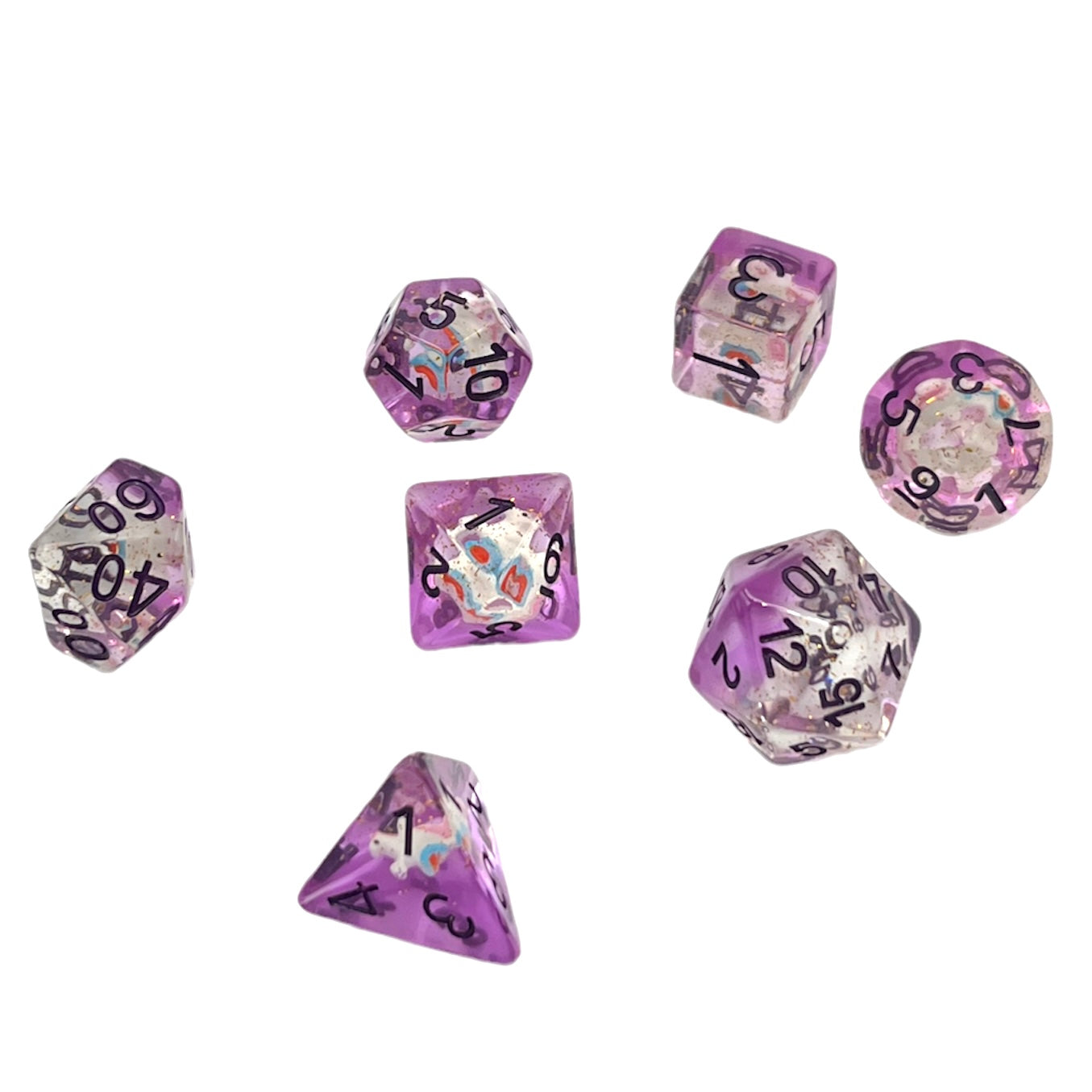 dice4friends-purple-unicorn-w-rfelset-7-teilig-transparent image 3