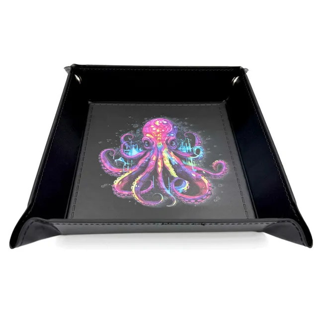 dice4friends-w-rfelschale-cthulhu-bunt-aquarell-pu-faltbar-schwarz image 1